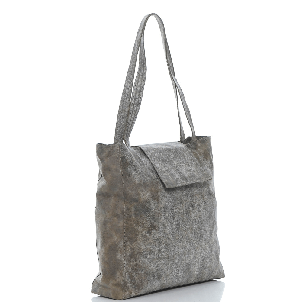 Дамска чанта от естествена кожа модел Aryna grigio/s